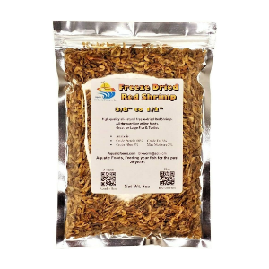 5oz. Freeze Dried Red Shrimp 1/2" to 1&1/4" 100% Red Shrimp for Tropical Fish, Marine Fish, Large Cichlids, Koi, Land & Aquatic Turtles, Aquatic Foods Premium Freeze Dried Tropical Fish Foods. 5oz Bag