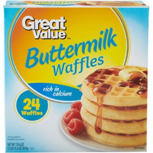 Great Value Buttermilk Waffles, 24 Count