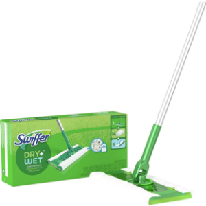 Swiffer Sweeper 2-in-1, Dry and Wet Multi Surface Floor Cleaner, Sweeping and Mopping Starter Kit. Includes 1 Mop + 10 Refills