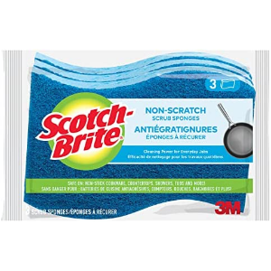 Scotch-Brite Zero Scratch Non-Scratch Scrub Sponges, 3 Scrubbing Sponges